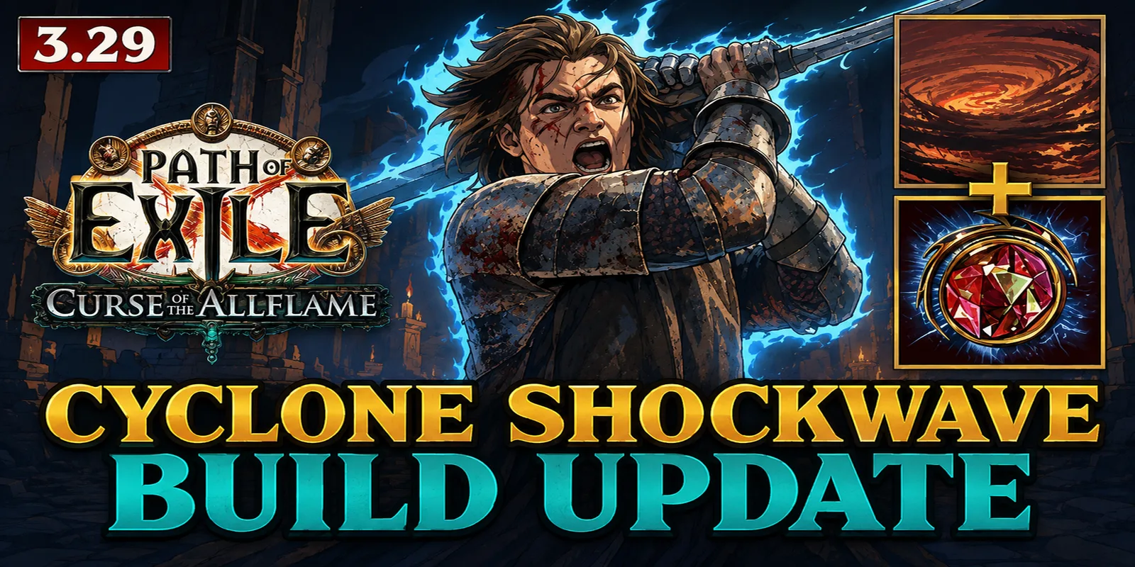 POE 3.29 Shockwave CYCLONE Slayer Build - Curse of the Allflame Softcore 1